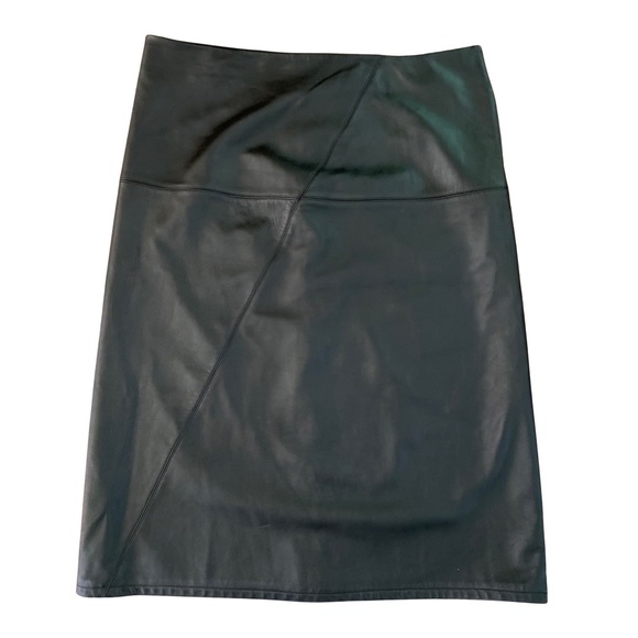 Dkny Dresses & Skirts - DKNY Black Leather Skirt Pencil Lambskin 14 Large